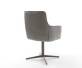 Chaise-pivotante Heira-Flex avec accoudoirs bouclé gris argenté pied de chaise 4 branches aspect titane pivotement sur 360° ressorts ensachés 4
